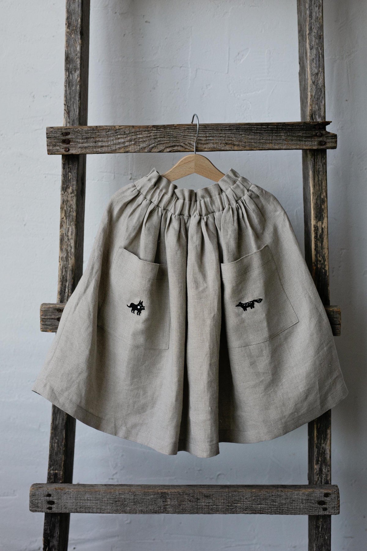Natural Long Linen Skirt