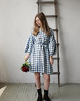 Aquamarine Daisy Linen Dress