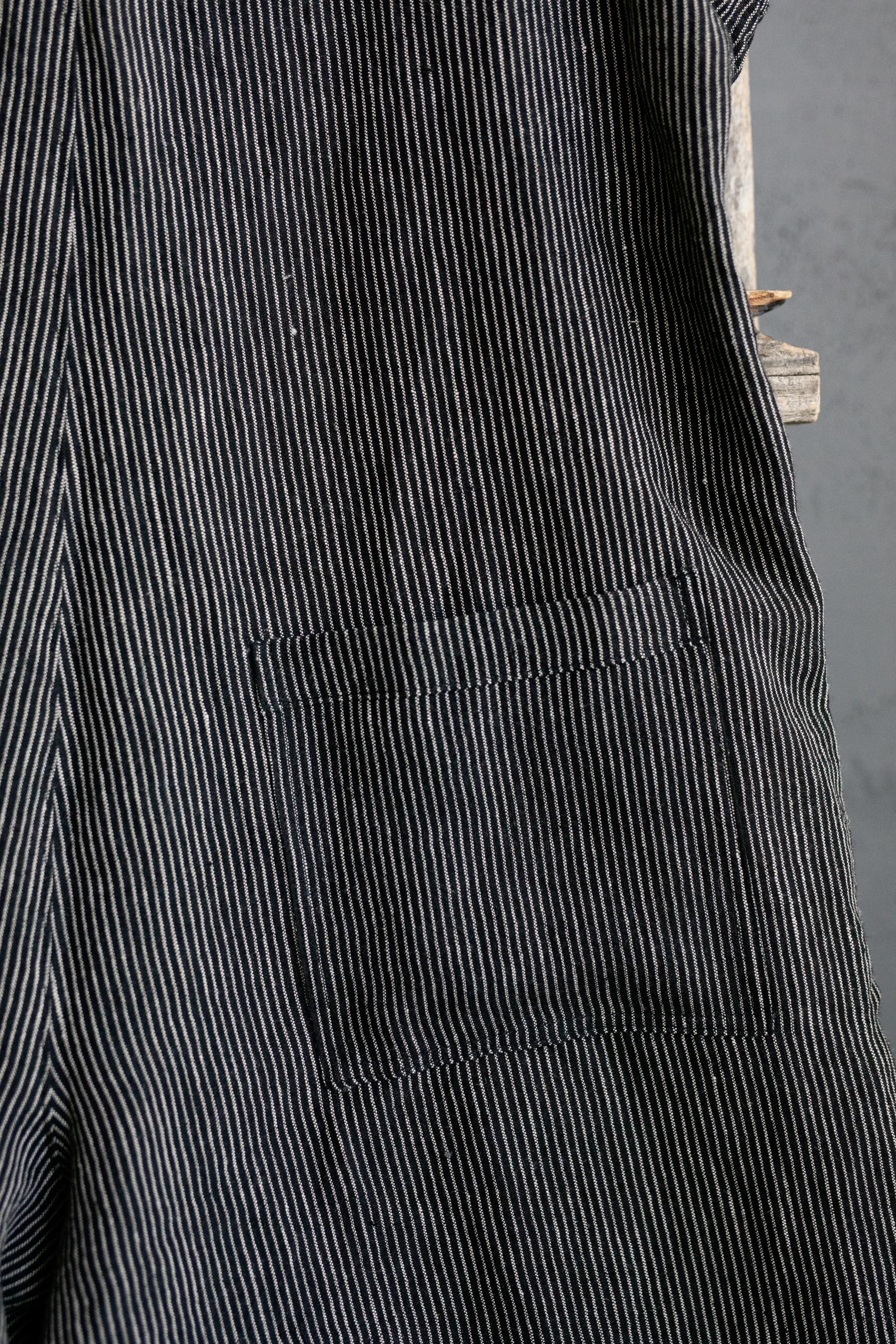 Midnight Stripe Linen Overalls