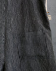 Midnight Stripe Linen Overalls