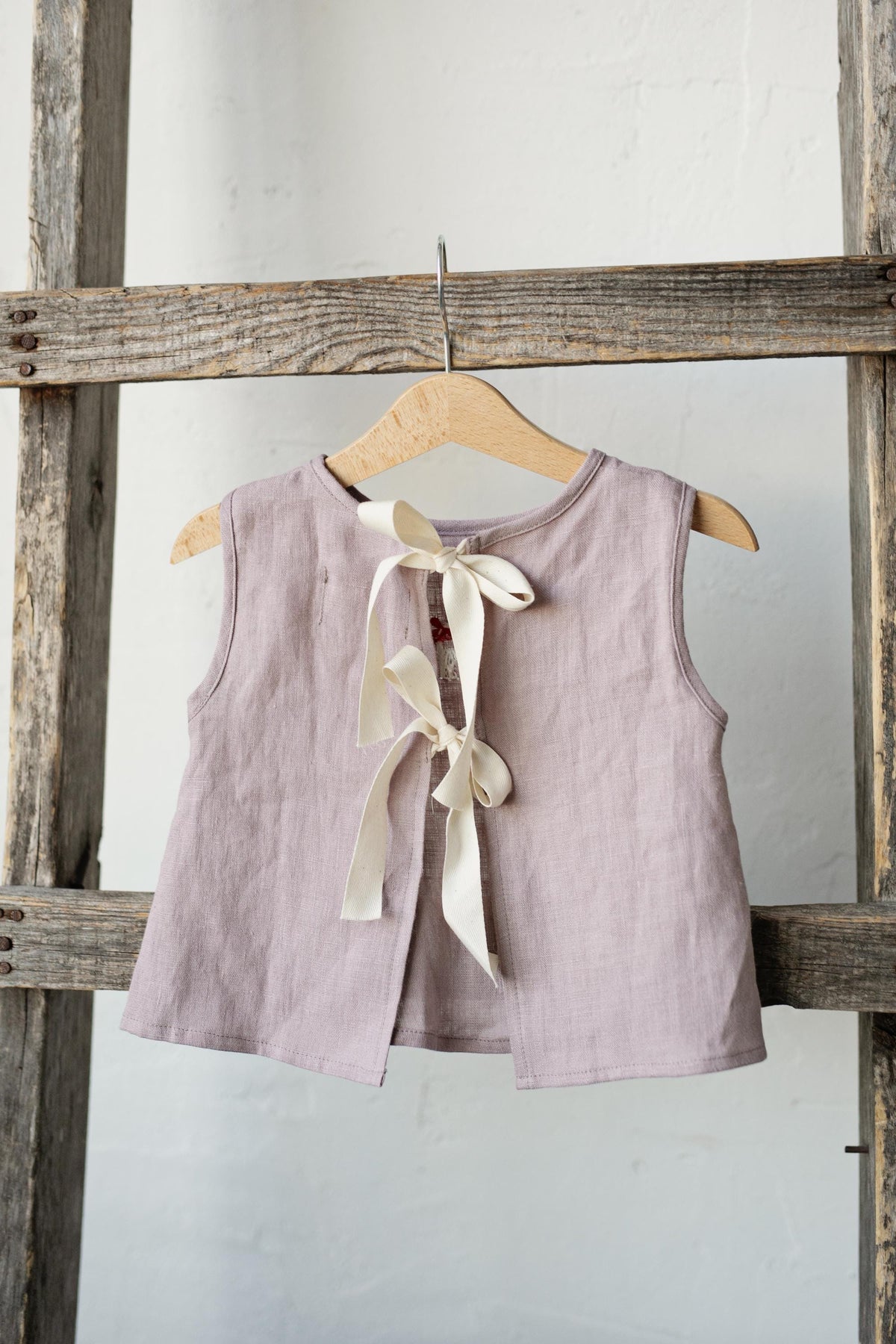 Lavender Ribbon Linen Shirt