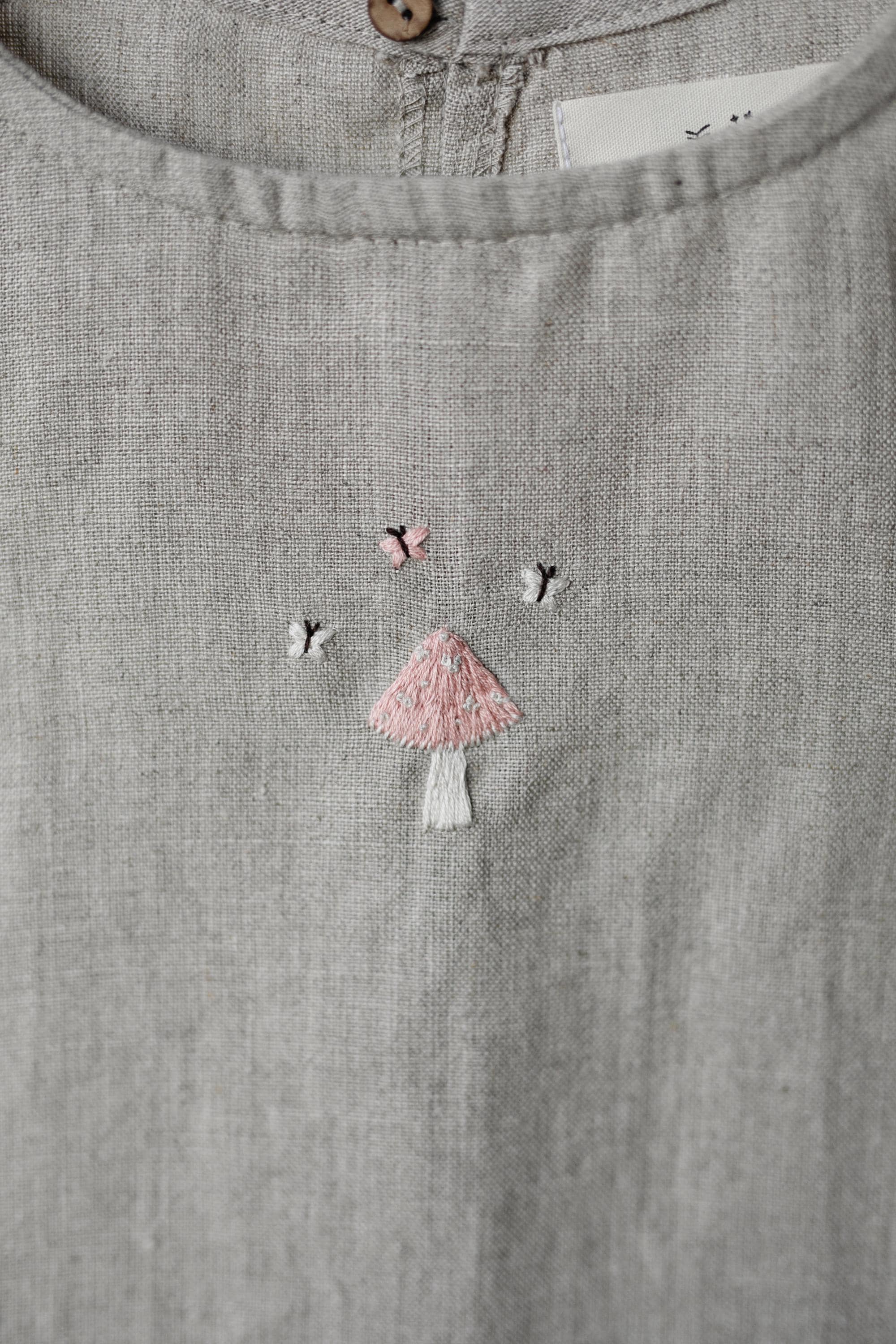 Natural Linen Shirt with Wings