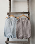 Baby Blue Linen Romper