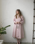 Baby Pink Classic Linen Coat, Size XL (STOCK)