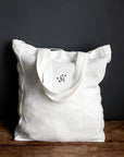 White Classic Large Linen Tote Bag
