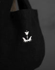 Black Mini Round Linen Bag