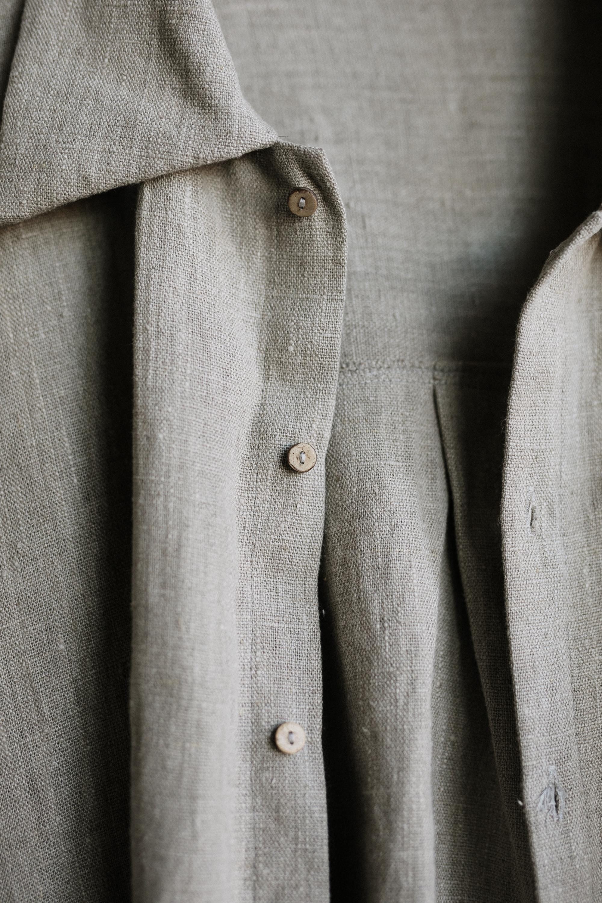 Natural Long Linen Shirt