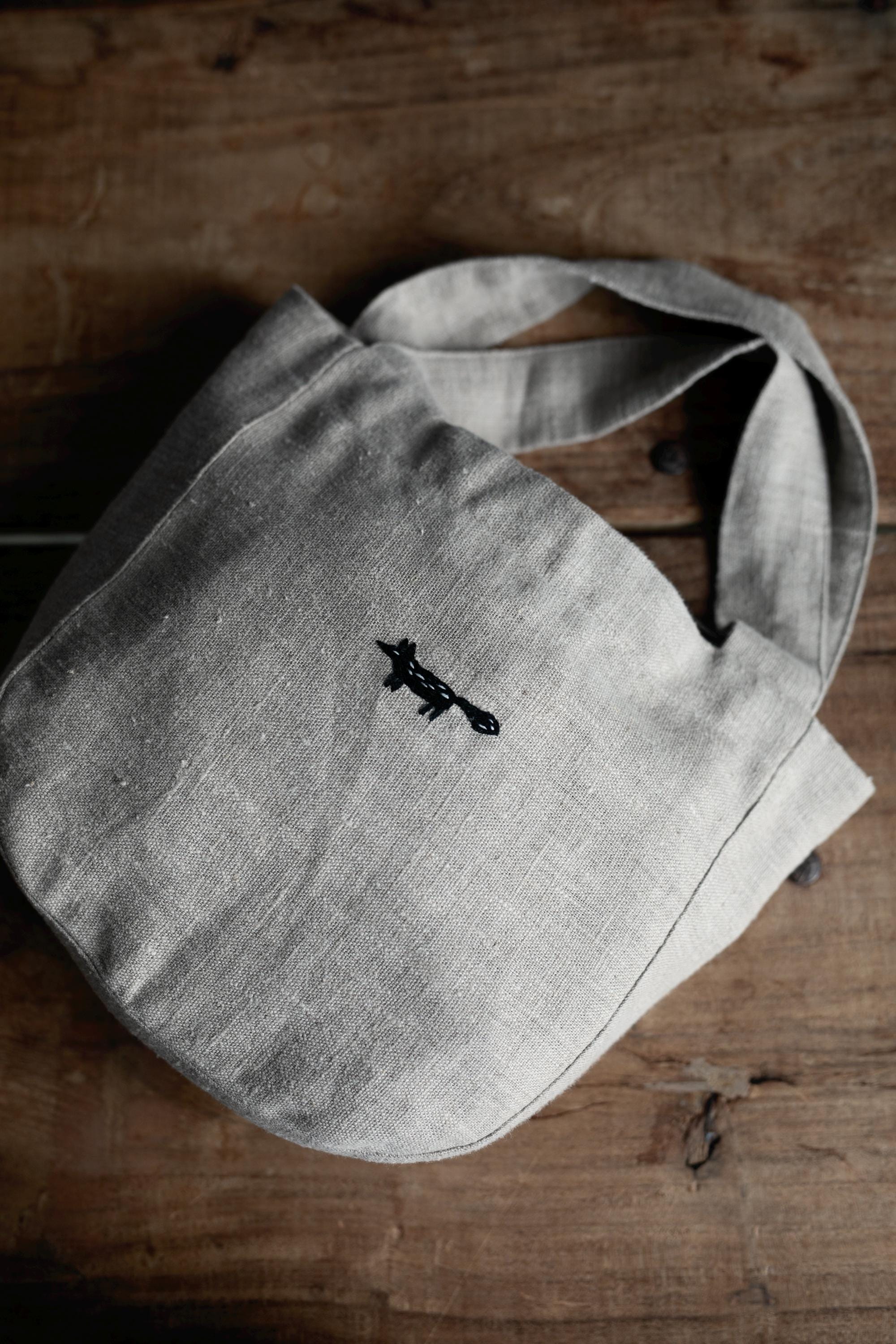 Natural Mini Round Linen Bag