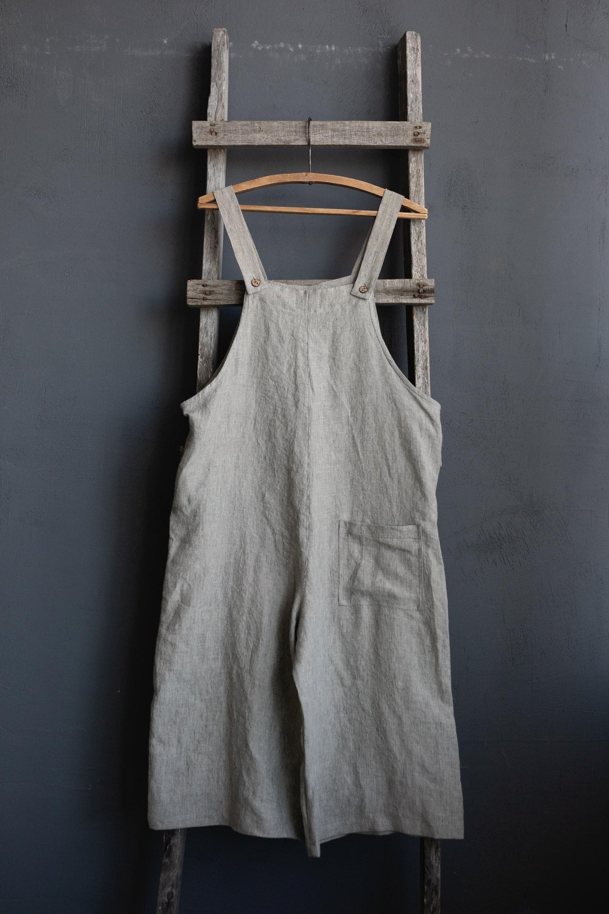 B&amp;W Stripe Linen Overalls