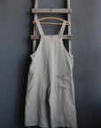 B&W Stripe Linen Overalls
