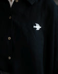 Black 3/4 Linen Shirt