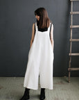White Linen Overalls