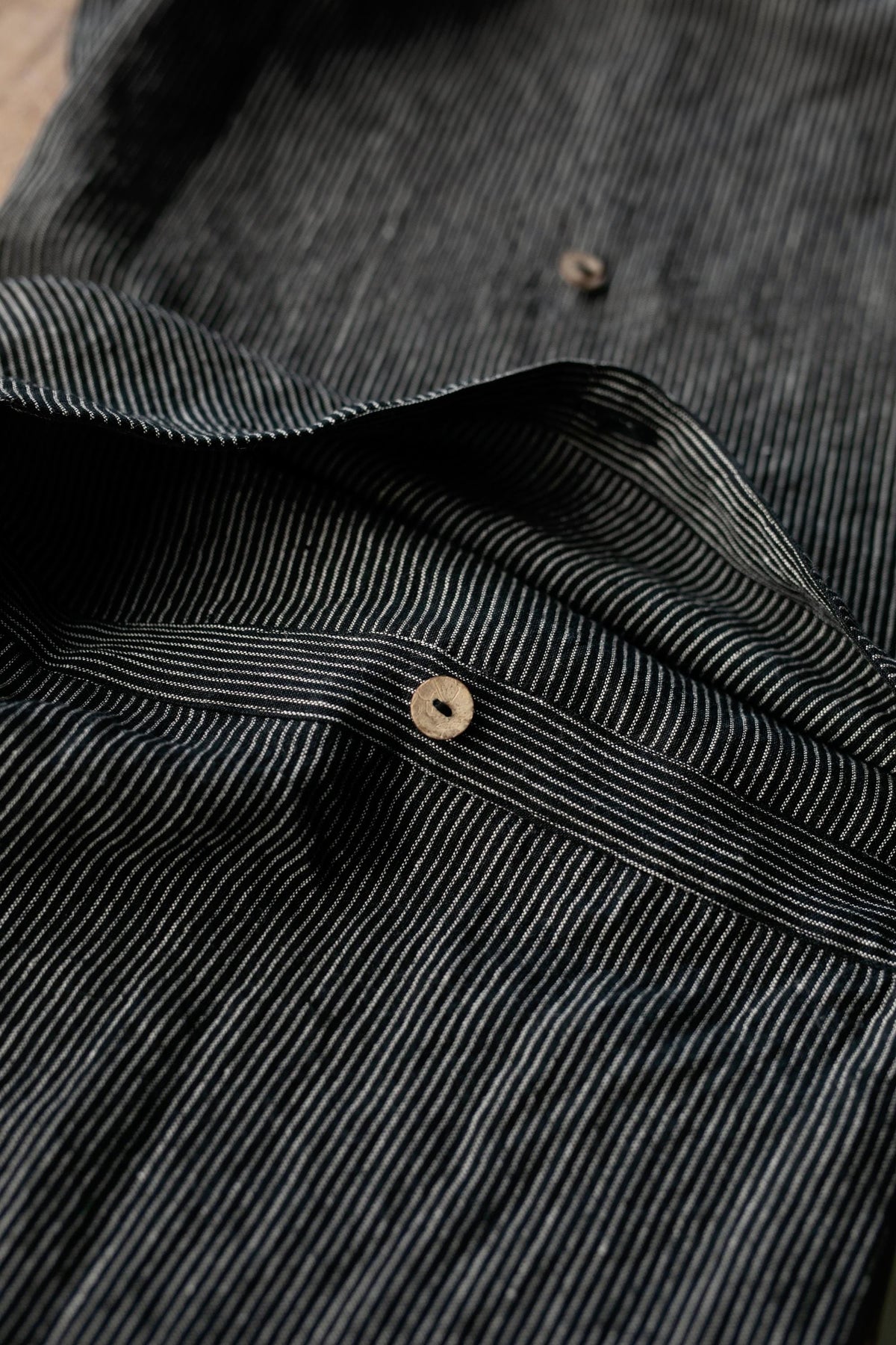 Midnight Stripe Linen Backpack