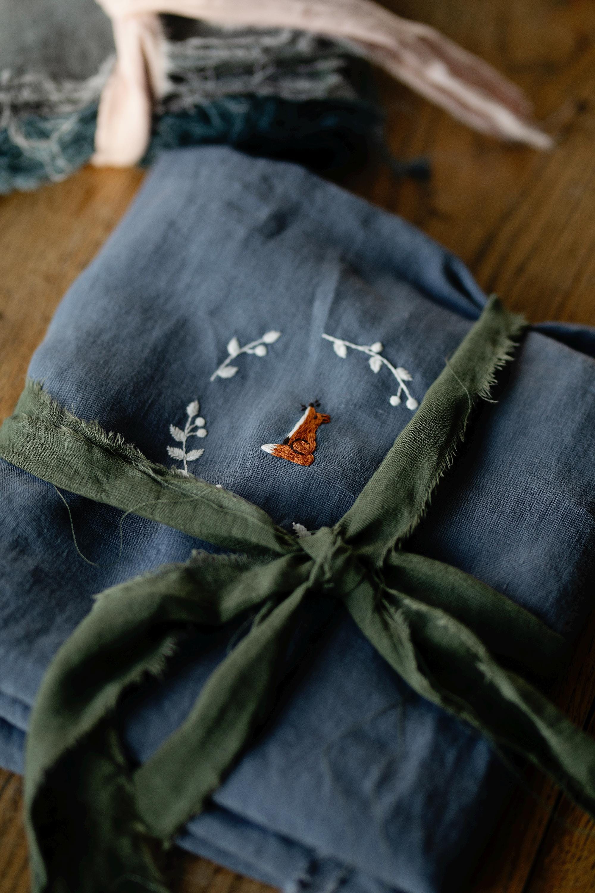 Dusty Blue Linen Table Runner