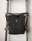 Midnight Stripe Linen Backpack