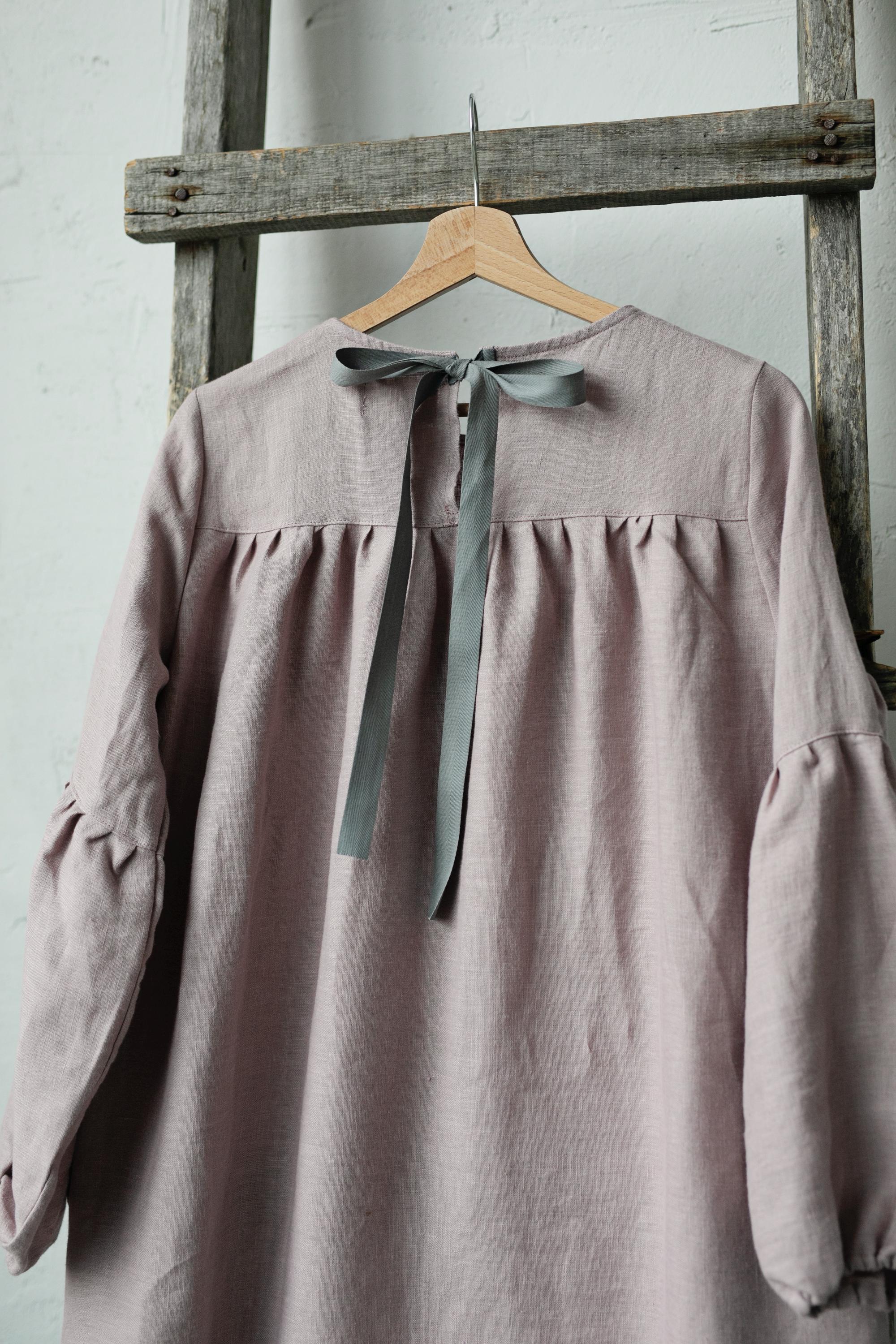 Lavender Victorian Linen Dress