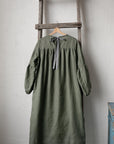 Sage Victorian Linen Dress