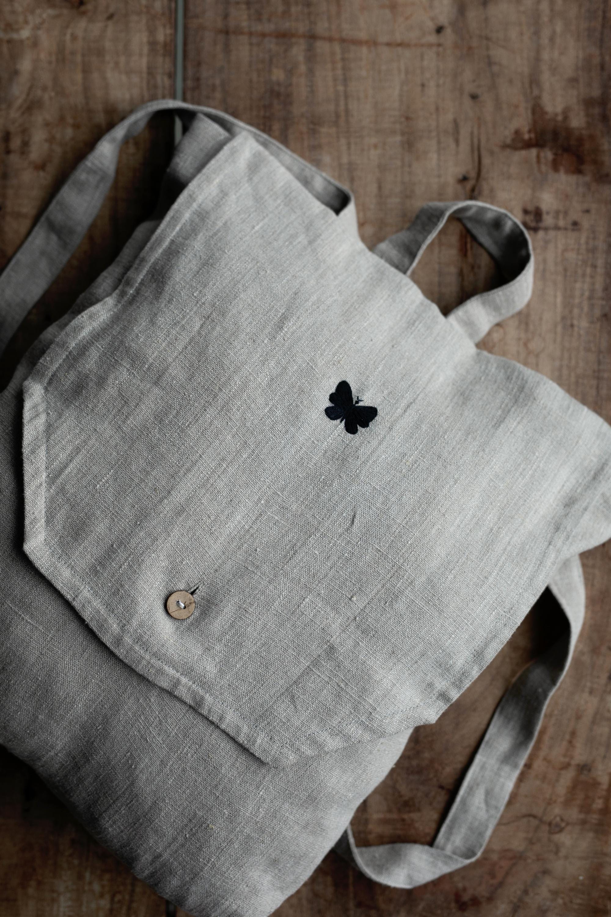 Natural Linen Backpack
