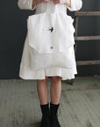White Linen Backpack