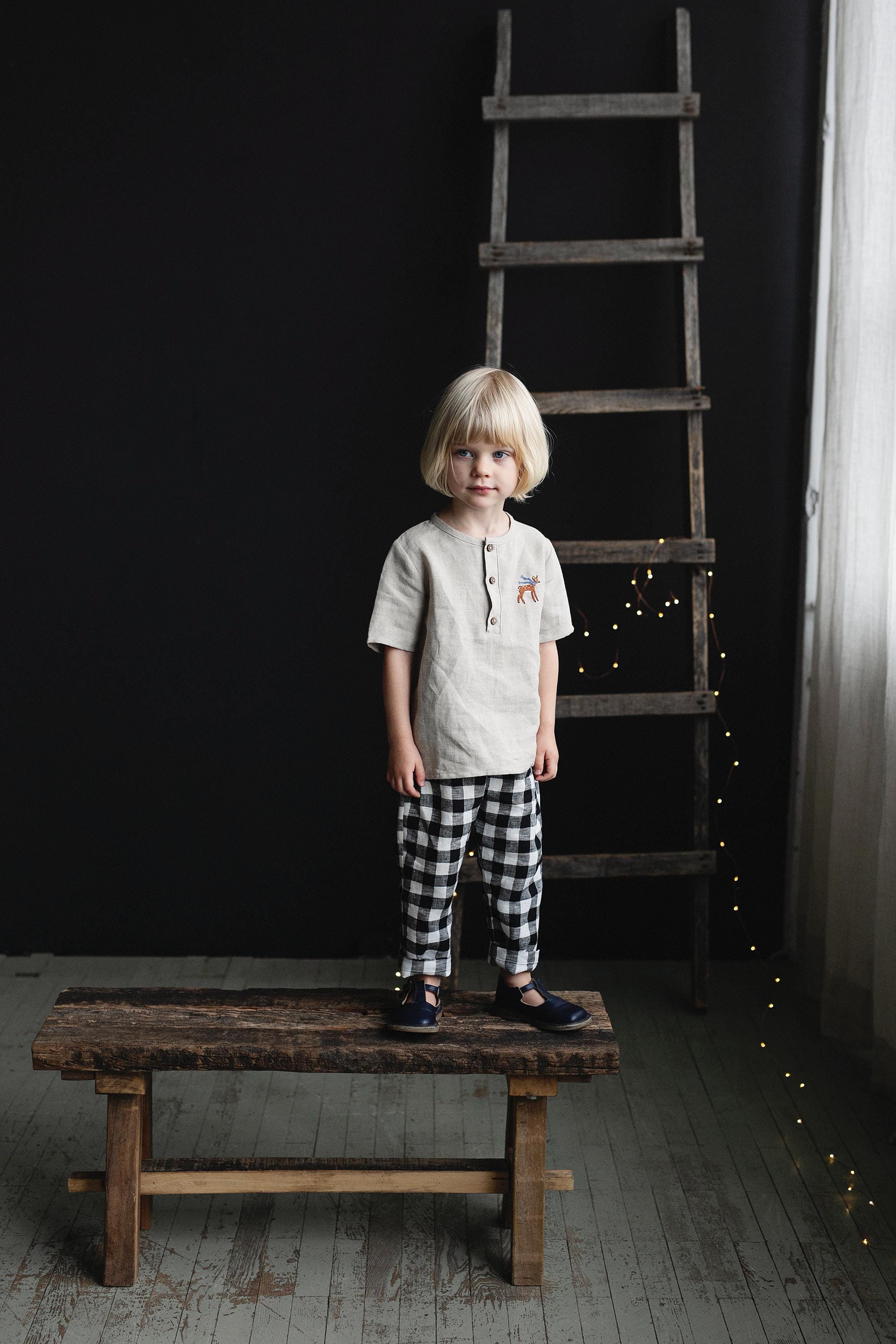 Natural Short Sleeve Button Linen Shirt