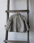 B&W Stripe Peter Pan Linen Collar Linen Jacket, 6-12 years (STOCK)