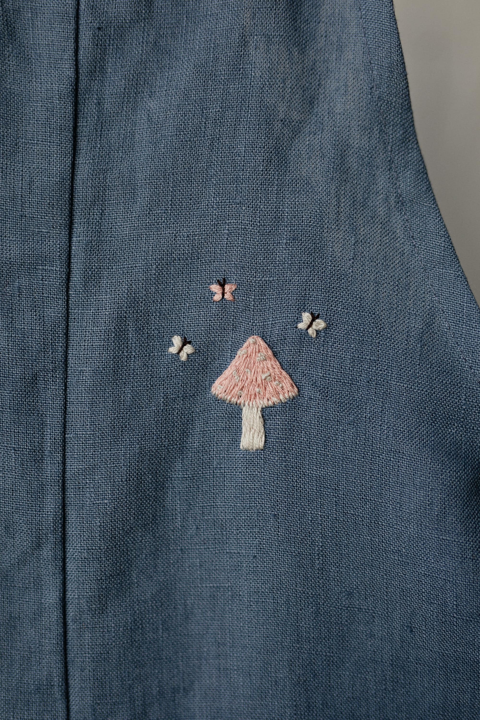 Dusty Blue Linen Overalls