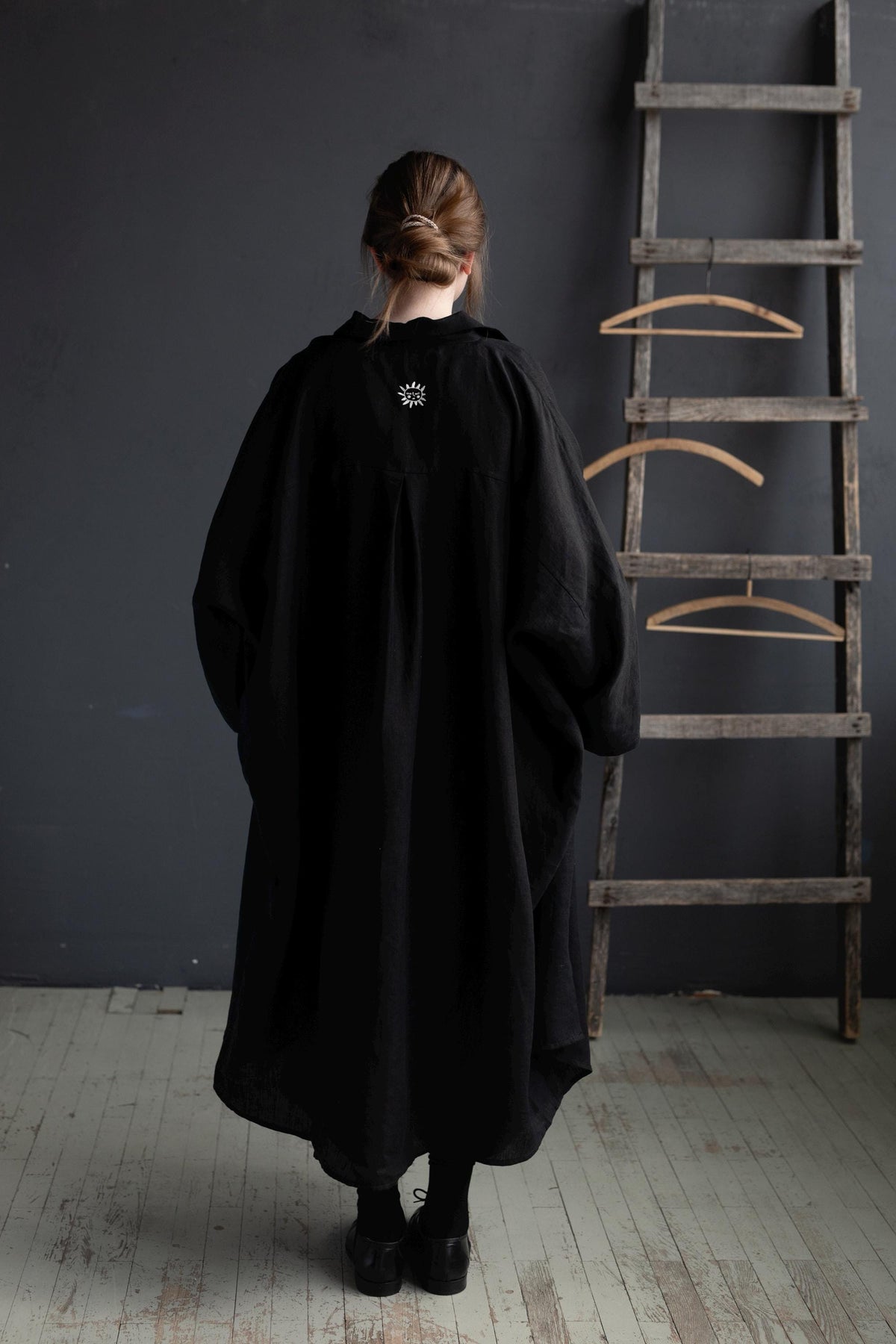 Black Linen Shirt Dress