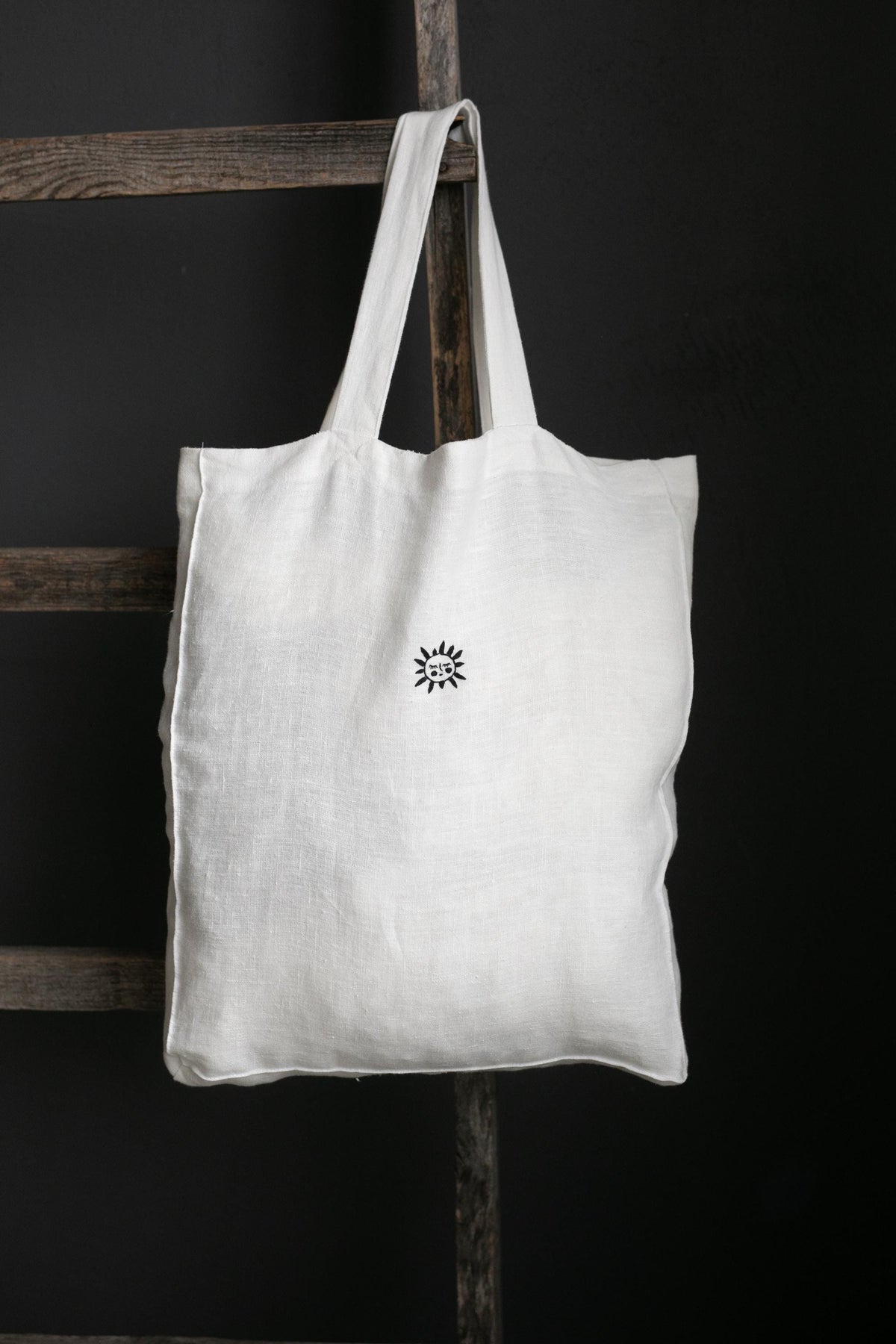 White Classic Large Linen Tote Bag