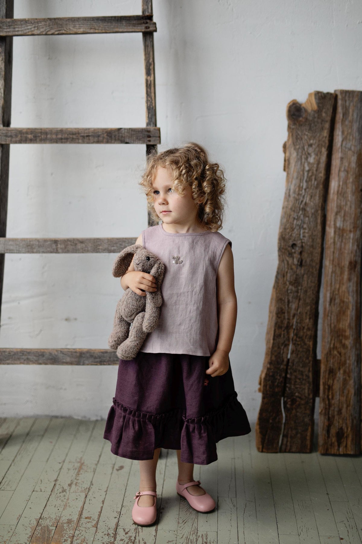 Lavender Ribbon Linen Shirt