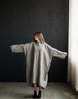 B&W Stripe Linen Shirt Dress