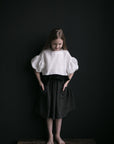 White Balloon Linen Top