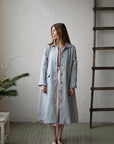 Baby Blue Classic Linen Coat