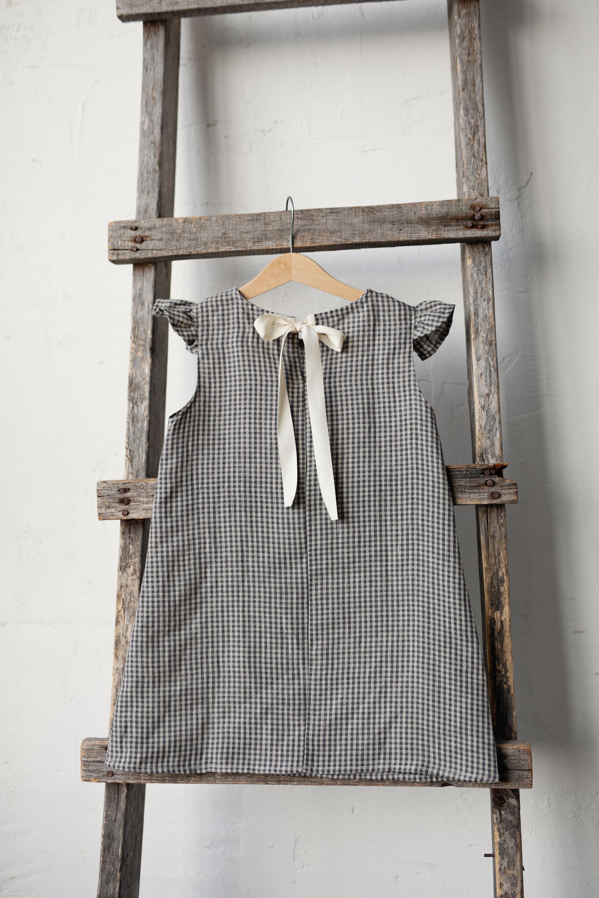 Grey gingham Fairy Linen Dress