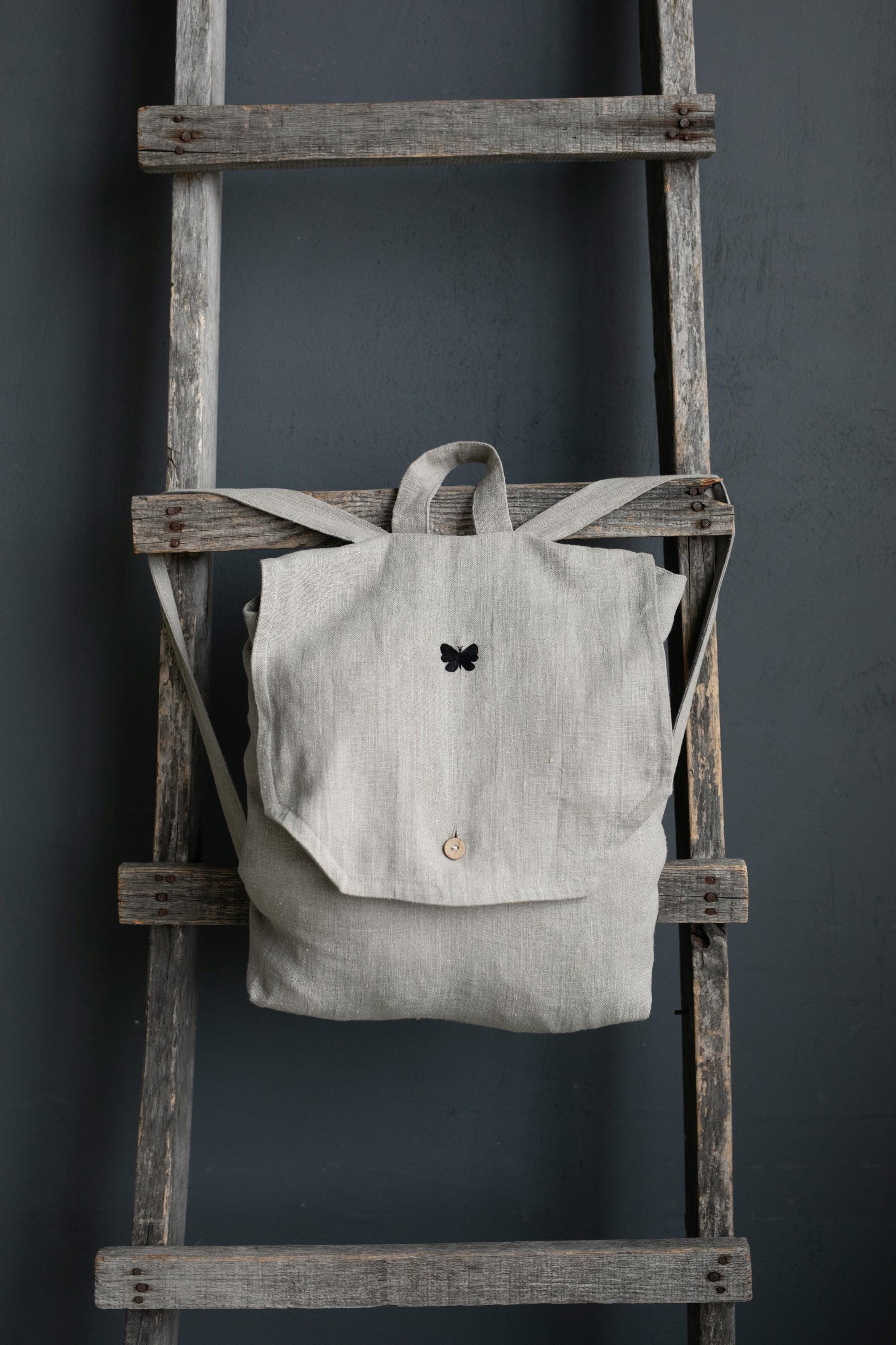 Natural Linen Backpack