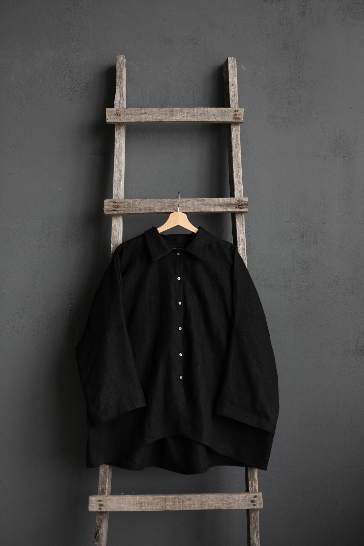 Black Long Linen Shirt