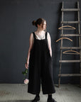 Black Linen Overalls