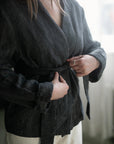 Midnight Stripe Kyoto Linen Jacket