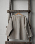 Natural Long Sleeve Henley Linen Shirt