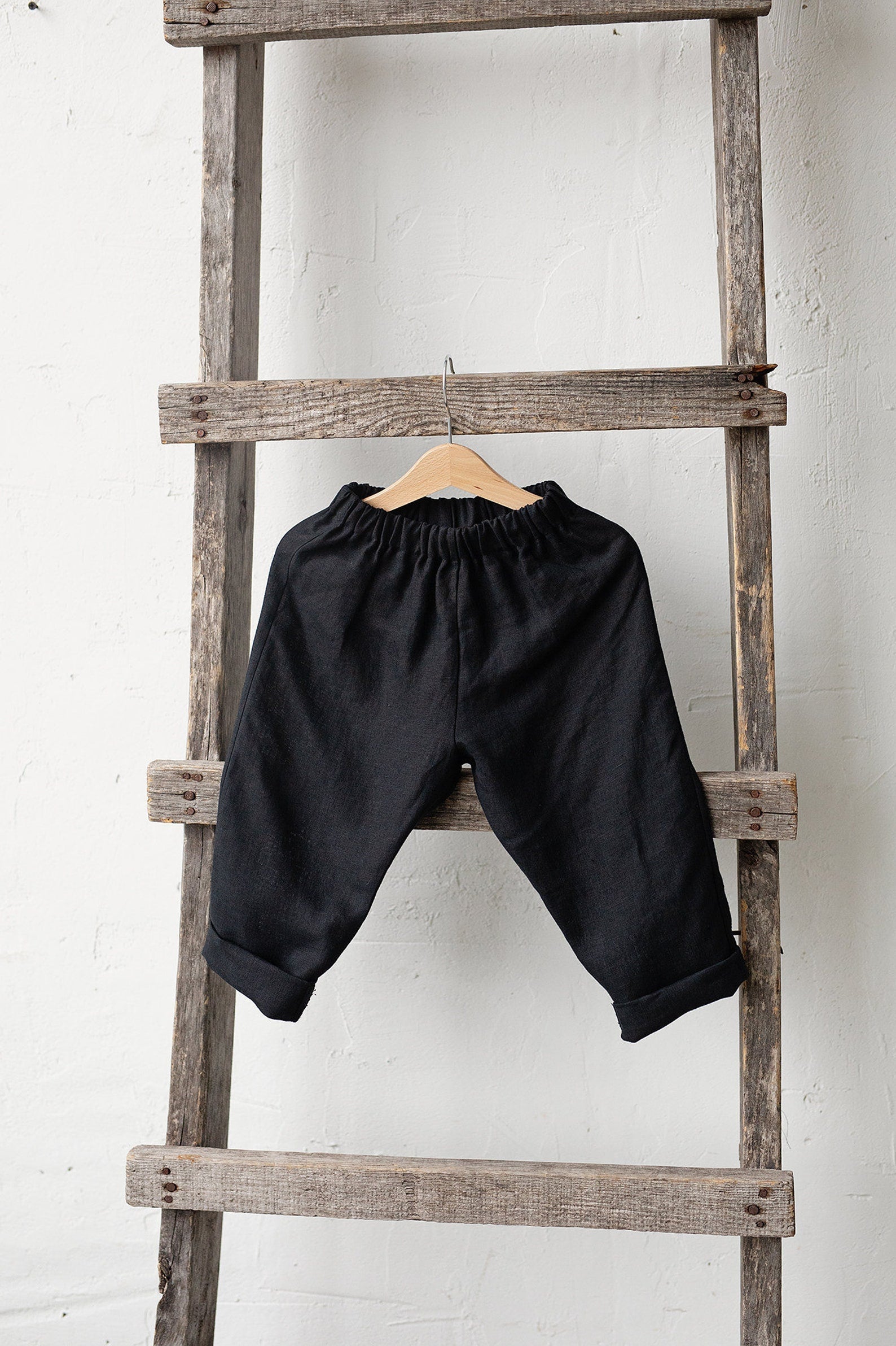 Black Linen Pants, Size 3-4 years