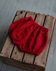 Cherry Linen Bloomers, Size 2-3 years