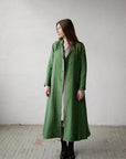 Apple Green Emma Linen Coat, Size M