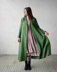 Apple Green Emma Linen Coat, Size M