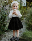 Black Midi Linen Skirt, Size 5-6 years
