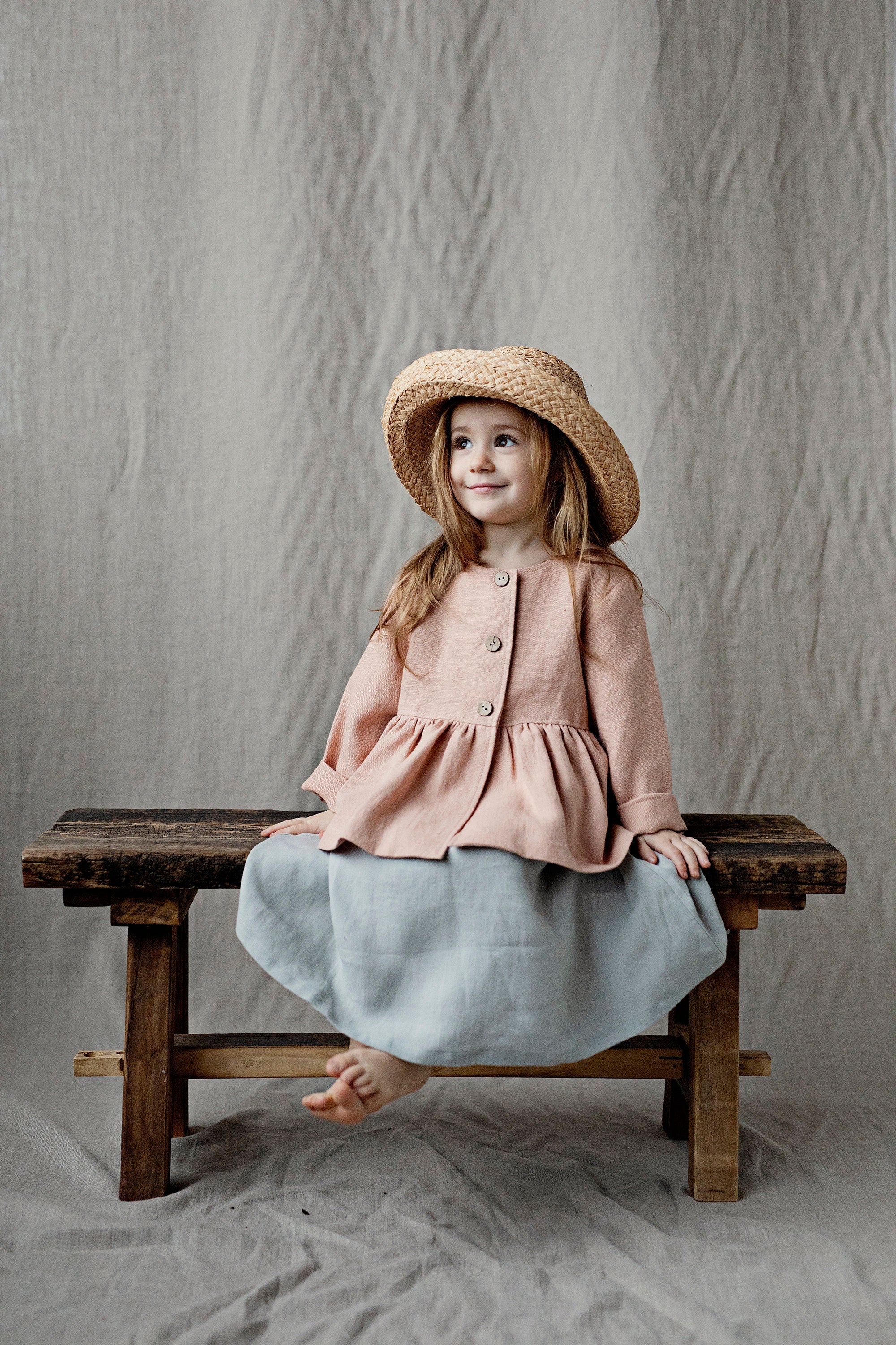 Peach Ruffle Linen Jacket