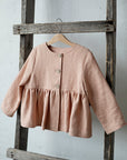 Peach Ruffle Linen Jacket