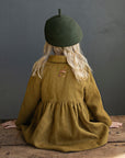 Amber Ruffle Linen Coat, 5-6 years, Sleeping Fawn in the Autumn Embroidery