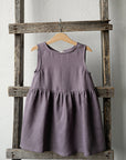 Mauve Smock Linen Dress, Size 2-3 years