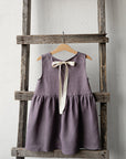 Mauve Smock Linen Dress, Size 2-3 years