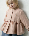 Peach Ruffle Linen Jacket