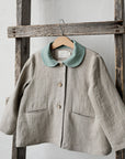 Exclusive Natural Peter Pan Collar Linen Jacket